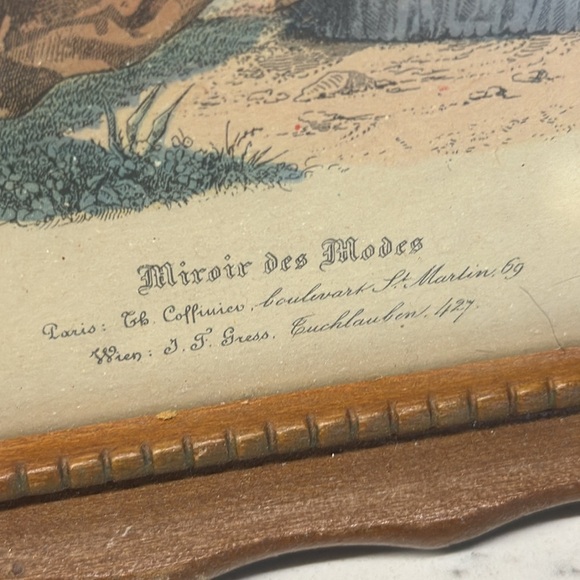 Vintage Framed "Miroir des Modes" Lithograph - Picture 5 of 10